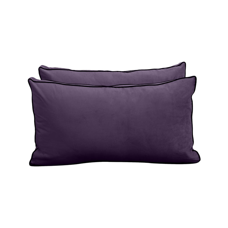 Model V2 - Velvet Indoor Daybed Bolster Pillow Backrest Cushion |COVERS ONLY|