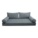 Model V2 - Velvet Indoor Daybed Mattress Bolster Pillow Backrest Cushion |COVERS ONLY|