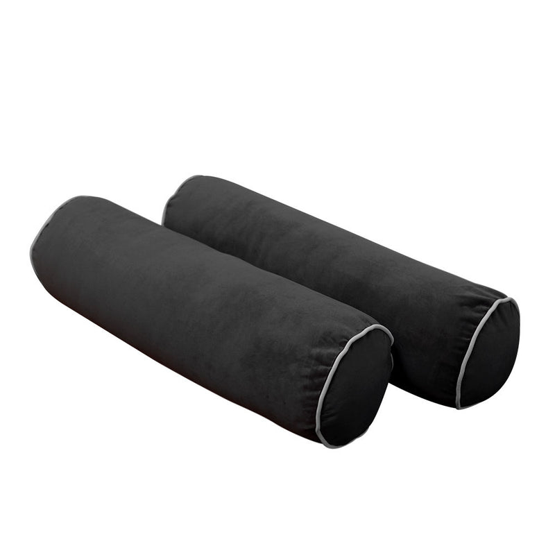 Model V2 - Velvet Indoor Daybed Mattress Bolster Pillow Backrest Cushion |COVERS ONLY|
