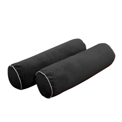Model V3 - Velvet Indoor Daybed Bolster Pillow Backrest Cushion |COVERS ONLY|