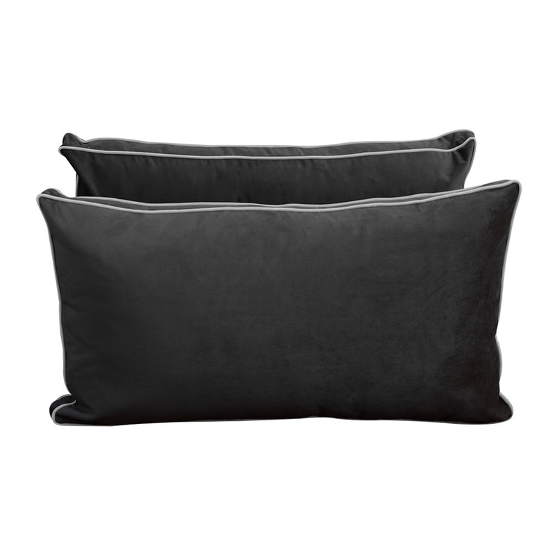 Model V2 - Velvet Indoor Daybed Bolster Pillow Backrest Cushion |COVERS ONLY|
