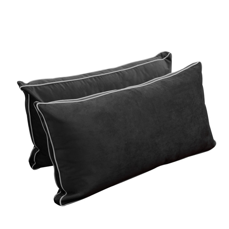 Model V2 - Velvet Indoor Daybed Mattress Bolster Backrest Cushions and Covers |Complete Set|