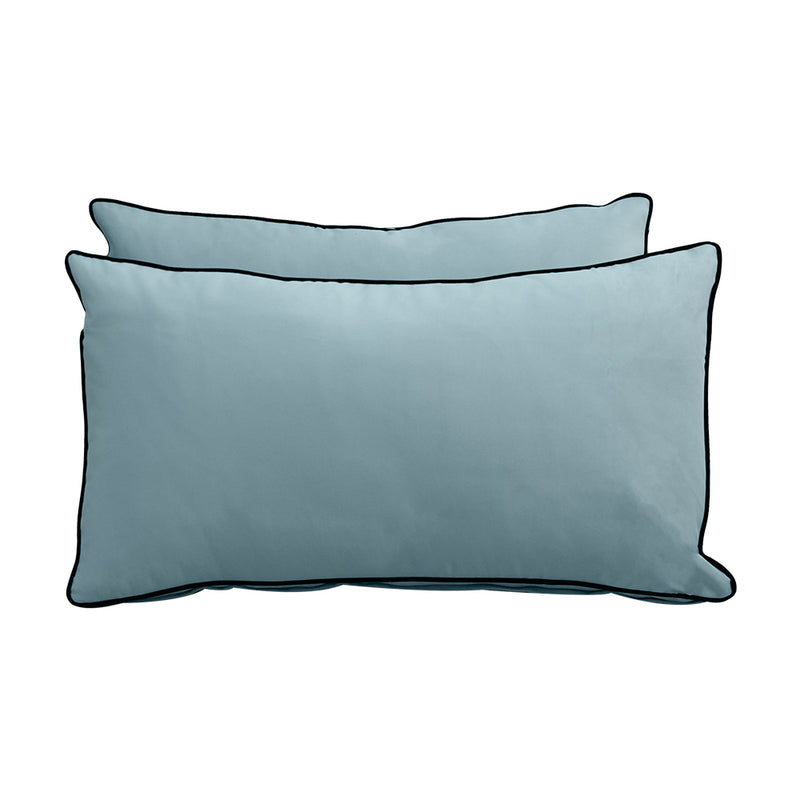 Model V2 - Velvet Indoor Daybed Bolster Pillow Backrest Cushion |COVERS ONLY|