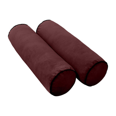 Model V2 - Velvet Indoor Daybed Bolster Pillow Backrest Cushion |COVERS ONLY|