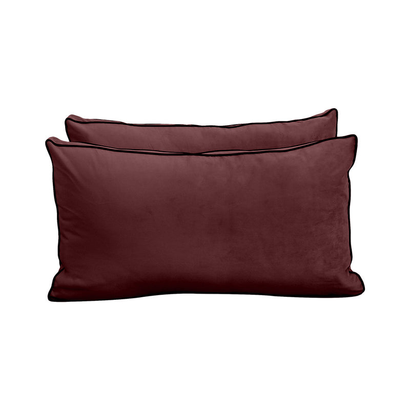 Model V2 - Velvet Indoor Daybed Bolster Pillow Backrest Cushion |COVERS ONLY|