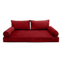 Model V2 - Velvet Indoor Daybed Mattress Bolster Pillow Backrest Cushion |COVERS ONLY|