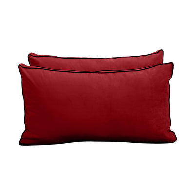 Model V2 - Velvet Indoor Daybed Bolster Pillow Backrest Cushion |COVERS ONLY|