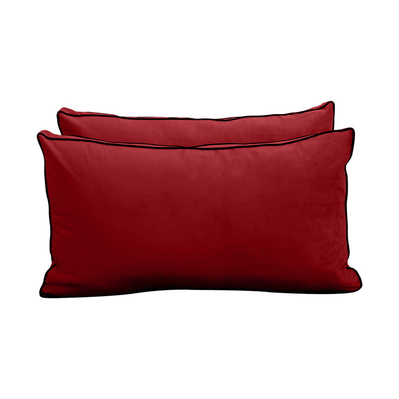 Model V2 - Velvet Indoor Daybed Bolster Pillow Backrest Cushion |COVERS ONLY|
