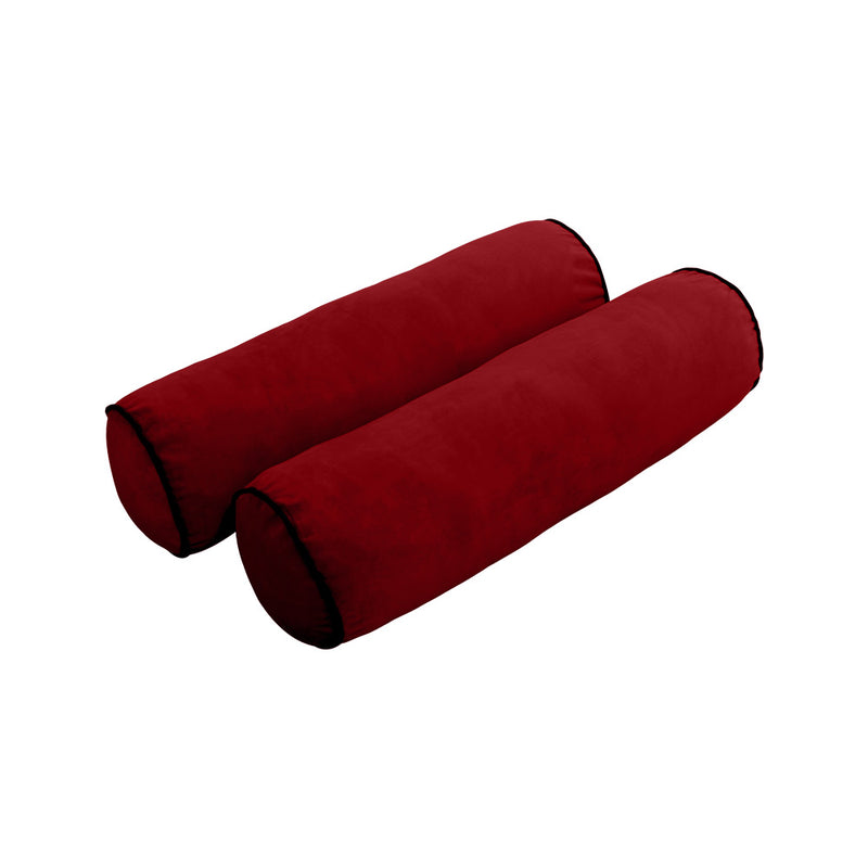 Model V3 - Velvet Indoor Daybed Bolster Pillow Backrest Cushion |COVERS ONLY|