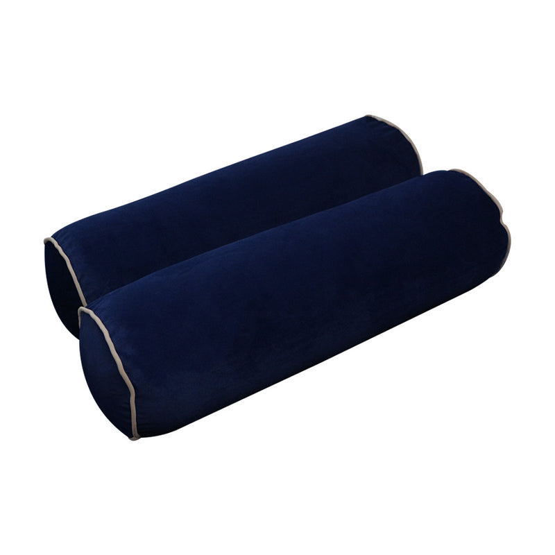 Model V3 - Velvet Indoor Daybed Bolster Pillow Backrest Cushion |COVERS ONLY|