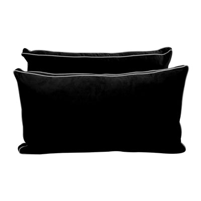 Model V2 - Velvet Indoor Daybed Bolster Pillow Backrest Cushion |COVERS ONLY|