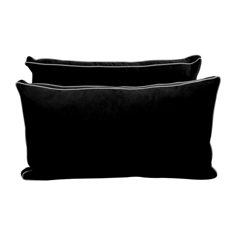 Model V2 - Velvet Indoor Daybed Bolster Pillow Backrest Cushion |COVERS ONLY|