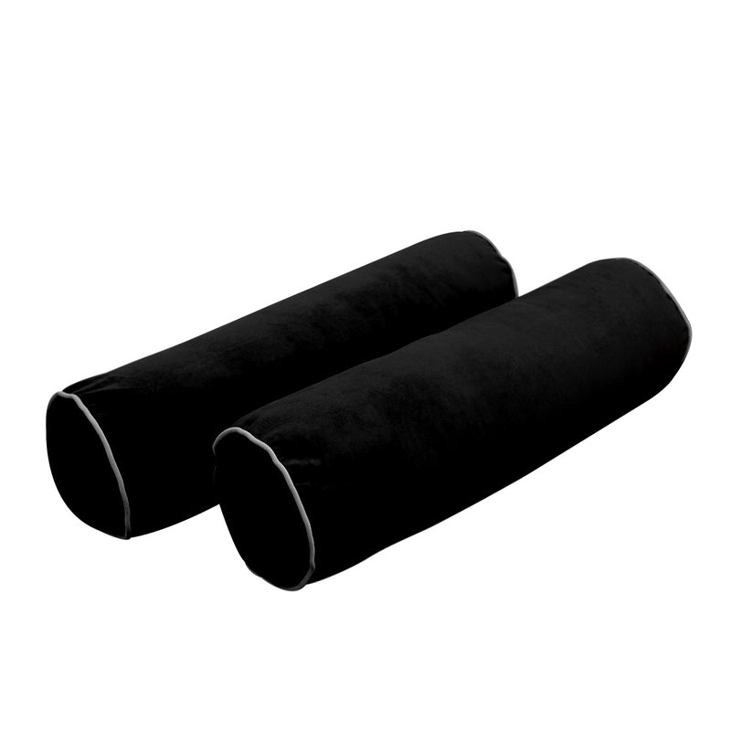 Model V3 - Velvet Indoor Daybed Bolster Pillow Backrest Cushion |COVERS ONLY|