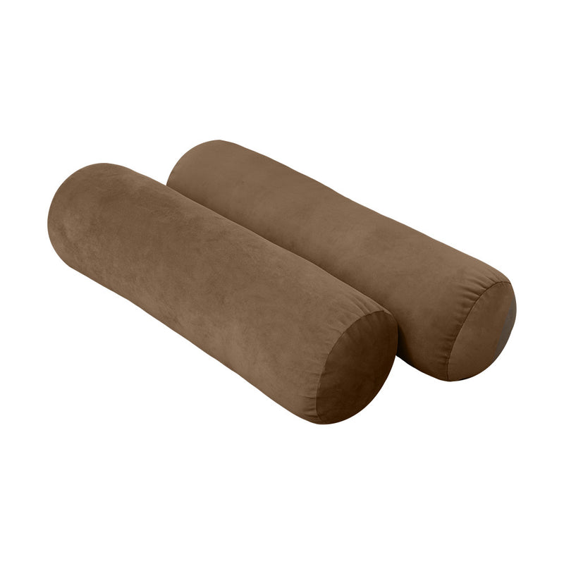 Model V2 - Velvet Indoor Daybed Bolster Pillow Backrest Cushion |COVERS ONLY|