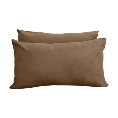 Model V2 - Velvet Indoor Daybed Bolster Pillow Backrest Cushion |COVERS ONLY|