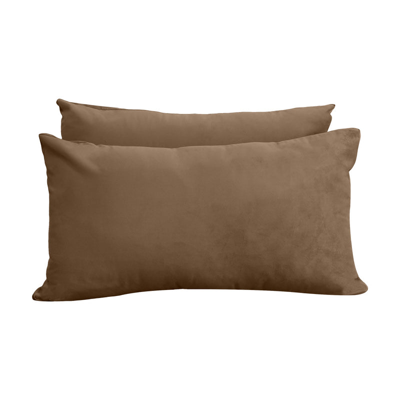 Model V2 - Velvet Indoor Daybed Bolster Pillow Backrest Cushion |COVERS ONLY|