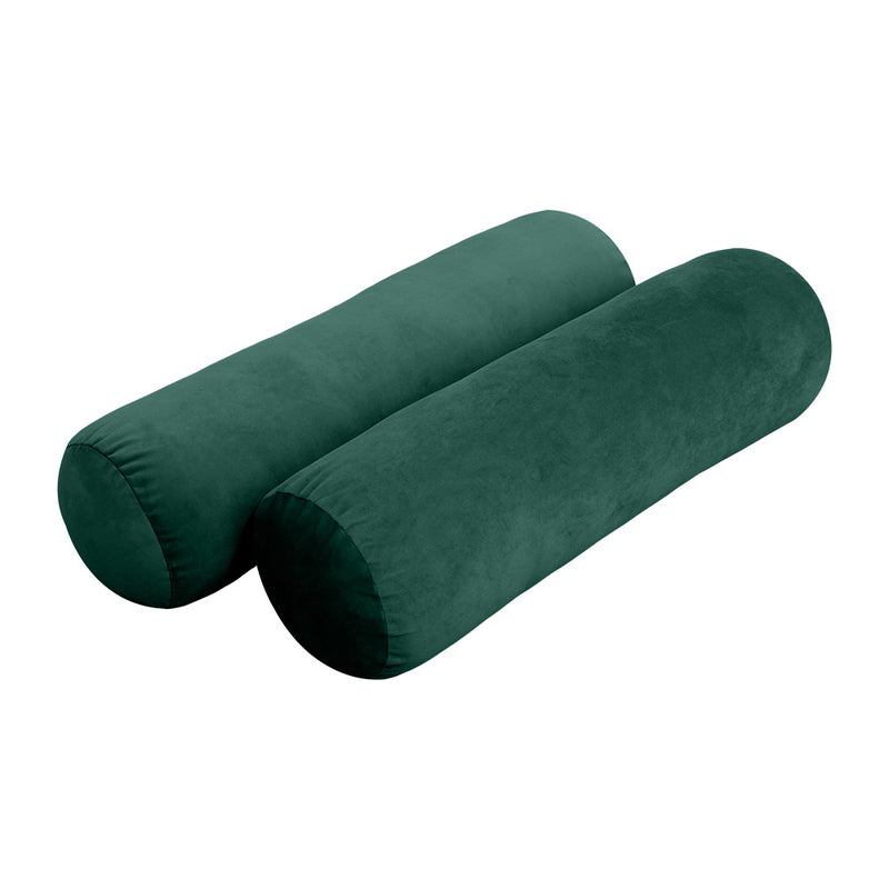 Model V3 - Velvet Indoor Daybed Bolster Pillow Backrest Cushion |COVERS ONLY|