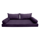 Model V2 - Velvet Indoor Daybed Mattress Bolster Pillow Backrest Cushion |COVERS ONLY|