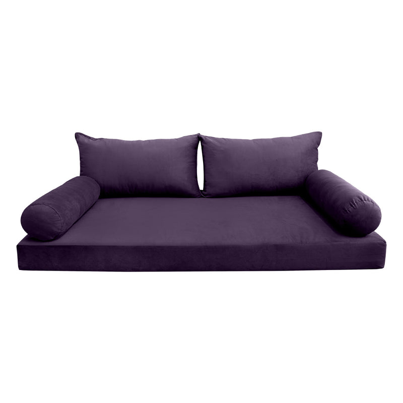Model V2 - Velvet Indoor Daybed Mattress Bolster Pillow Backrest Cushion |COVERS ONLY|