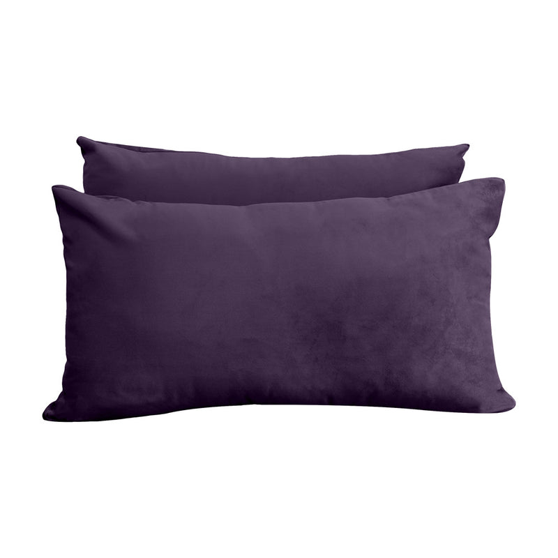 Model V2 - Velvet Indoor Daybed Bolster Pillow Backrest Cushion |COVERS ONLY|