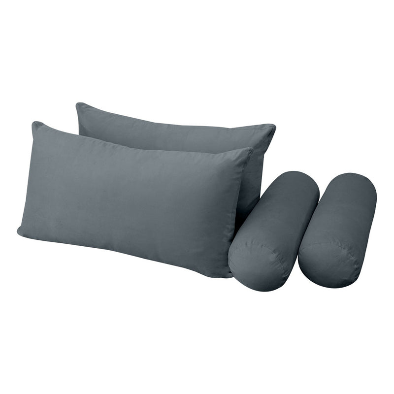 Model V2 - Velvet Indoor Daybed Mattress Bolster Backrest Cushions and Covers |Complete Set|