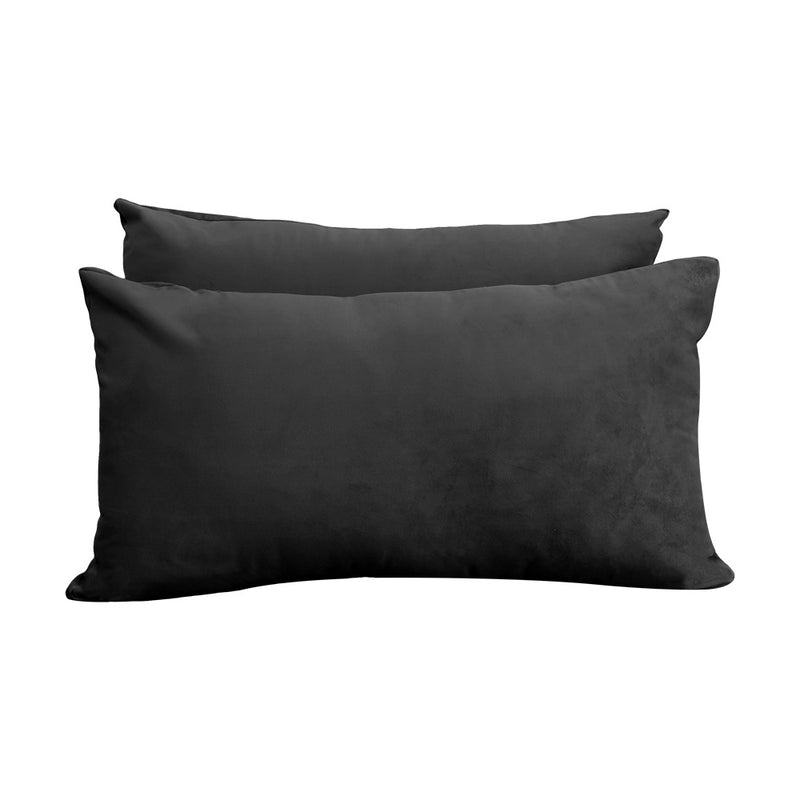 Model V2 - Velvet Indoor Daybed Bolster Pillow Backrest Cushion |COVERS ONLY|