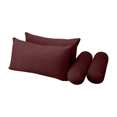 Model V2 - Velvet Indoor Daybed Mattress Bolster Backrest Cushions and Covers |Complete Set|