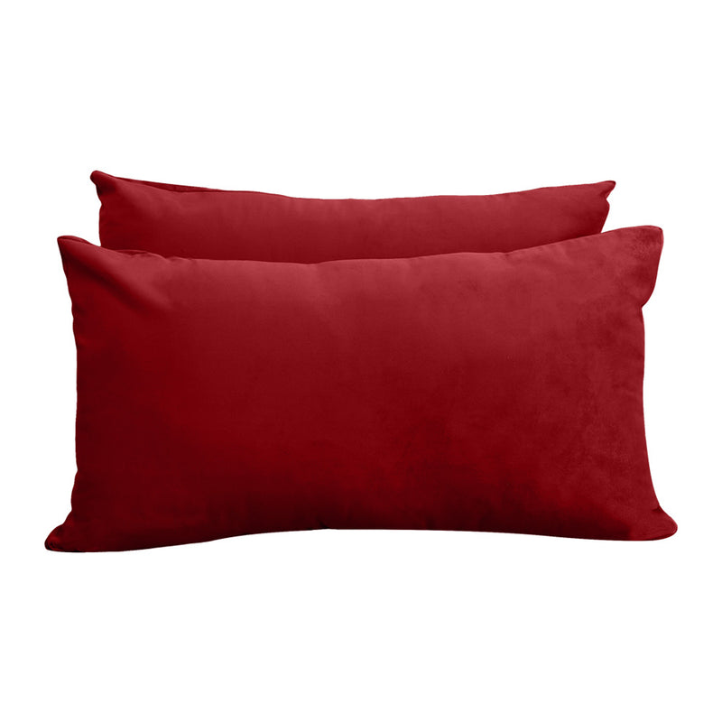 Model V2 - Velvet Indoor Daybed Bolster Pillow Backrest Cushion |COVERS ONLY|