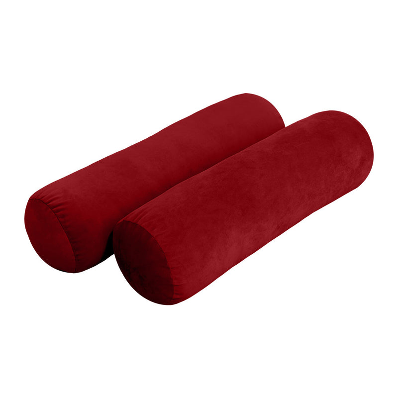Model V3 - Velvet Indoor Daybed Bolster Pillow Backrest Cushion |COVERS ONLY|