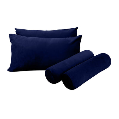 Model V2 - Velvet Indoor Daybed Mattress Bolster Backrest Cushions and Covers |Complete Set|