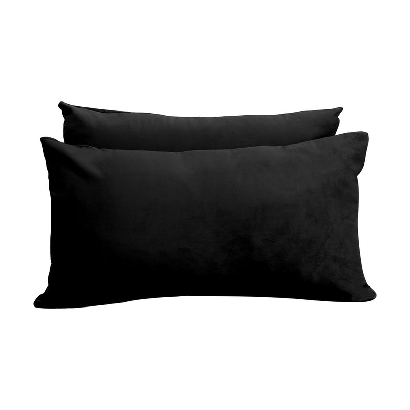 Model V2 - Velvet Indoor Daybed Bolster Pillow Backrest Cushion |COVERS ONLY|
