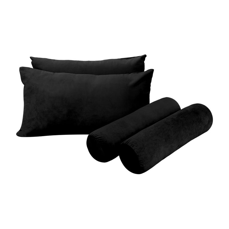 Model V2 - Velvet Indoor Daybed Mattress Bolster Backrest Cushions and Covers |Complete Set|