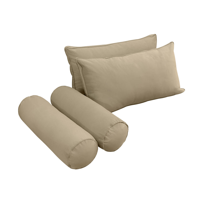 Model V2 - Velvet Indoor Daybed Bolster Pillow Backrest Cushion |COVERS ONLY|