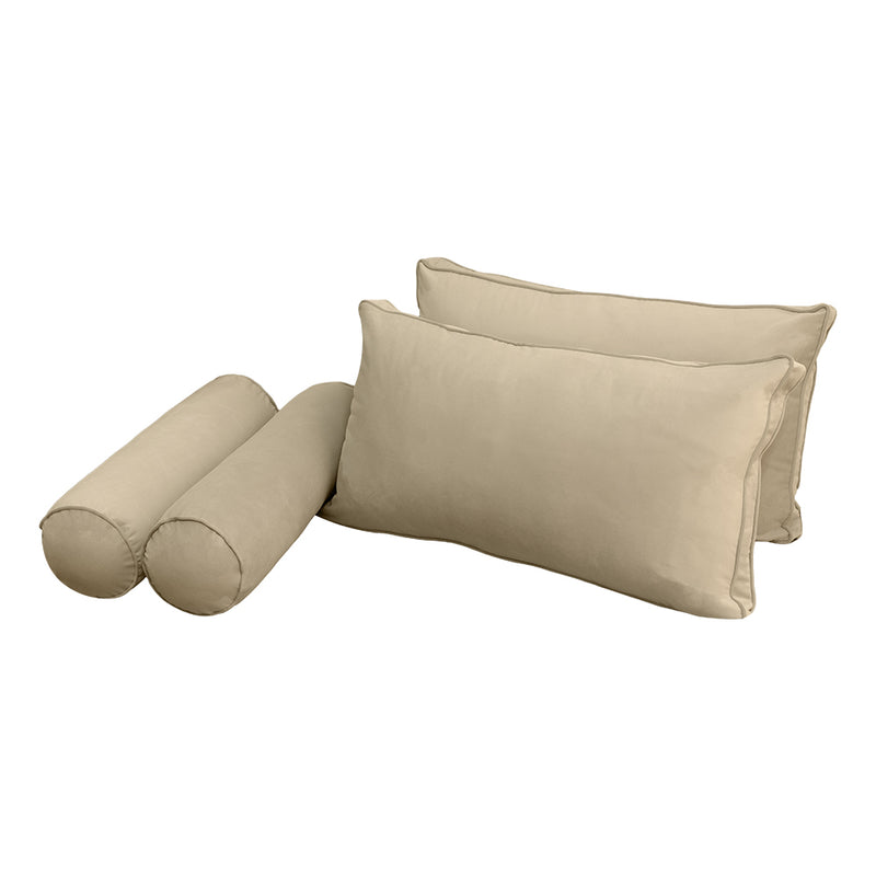 Model V2 - Velvet Indoor Daybed Mattress Bolster Backrest Cushions and Covers |Complete Set|