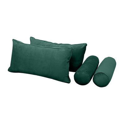 Model V2 - Velvet Indoor Daybed Mattress Bolster Backrest Cushions and Covers |Complete Set|