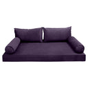 Model V2 - Velvet Indoor Daybed Mattress Bolster Pillow Backrest Cushion |COVERS ONLY|