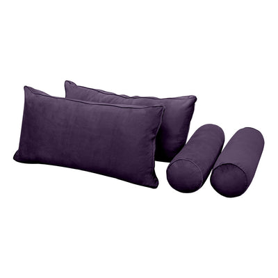 Model V2 - Velvet Indoor Daybed Mattress Bolster Backrest Cushions and Covers |Complete Set|