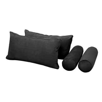 Model V2 - Velvet Indoor Daybed Mattress Bolster Backrest Cushions and Covers |Complete Set|