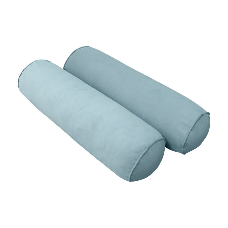 Model V2 - Velvet Indoor Daybed Bolster Pillow Backrest Cushion |COVERS ONLY|