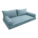 Model V2 - Velvet Indoor Daybed Mattress Bolster Pillow Backrest Cushion |COVERS ONLY|