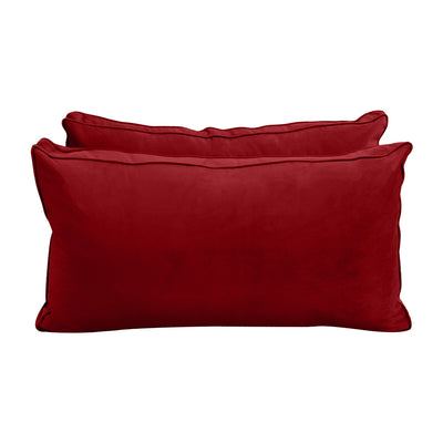 Model V2 - Velvet Indoor Daybed Bolster Pillow Backrest Cushion |COVERS ONLY|