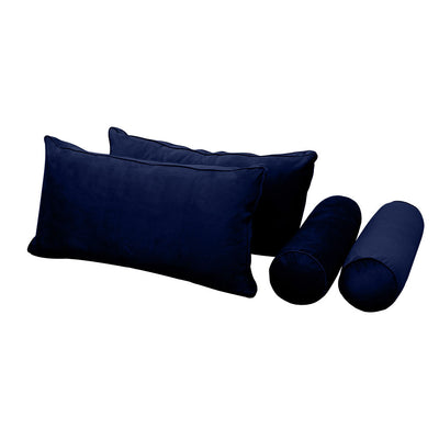 Model V2 - Velvet Indoor Daybed Mattress Bolster Backrest Cushions and Covers |Complete Set|