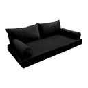 Model V2 - Velvet Indoor Daybed Mattress Bolster Pillow Backrest Cushion |COVERS ONLY|