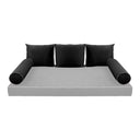 Model V3 - Velvet Indoor Daybed Bolster Pillow Backrest Cushion |COVERS ONLY|