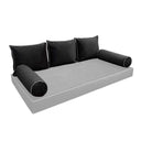 Model V3 - Velvet Indoor Daybed Bolster Pillow Backrest Cushion |COVERS ONLY|