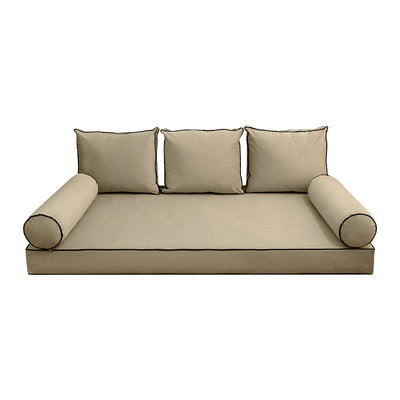 Model V3 - Velvet Indoor Daybed Mattress Bolster Pillow Backrest Cushion |COVERS ONLY|