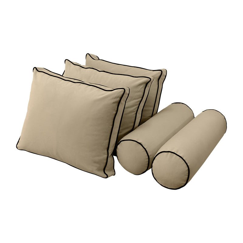 Model V3 - Velvet Indoor Daybed Bolster Pillow Backrest Cushion |COVERS ONLY|