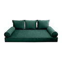 Model V3 - Velvet Indoor Daybed Mattress Bolster Pillow Backrest Cushion |COVERS ONLY|