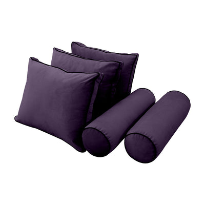 Model V3 - Velvet Indoor Daybed Bolster Pillow Backrest Cushion |COVERS ONLY|