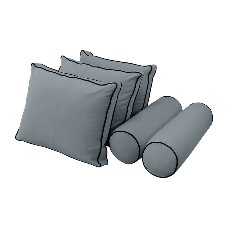 Model V3 - Velvet Indoor Daybed Bolster Pillow Backrest Cushion |COVERS ONLY|